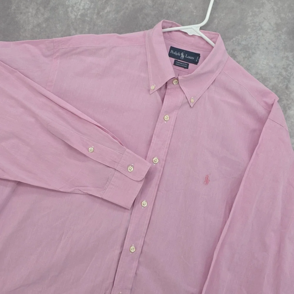 Polo Ralph Lauren Yarmouth Long Sleeve Shirt Mens 17 35 Pink Light Weight Oxford